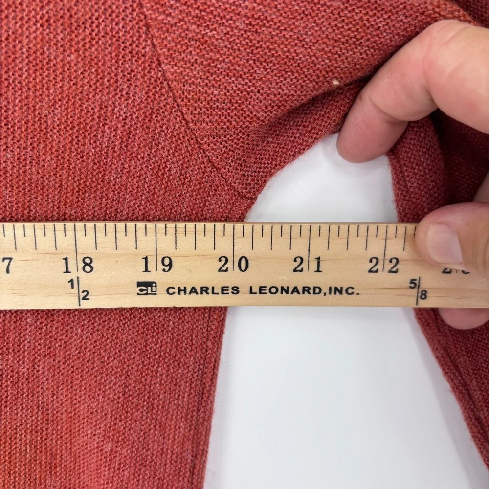 Vtg Steeplechase Cardigan Sweater Mens S Rust Red Button Front Equestrian Logo
